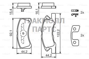 КОМПЛЕКТ ТОРМОЗНЫХ КОЛОДОК - 0986494134