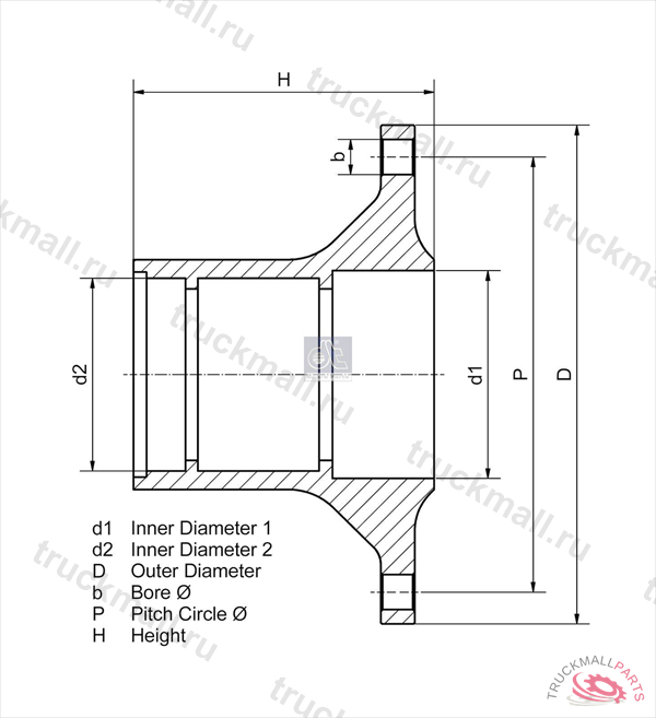 Ступица колеса без подшипников - 1.17302
