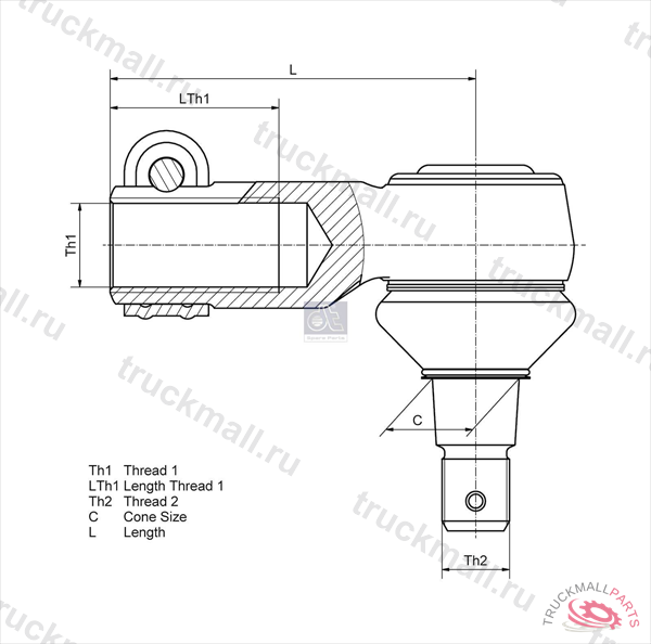 Шаровая головка Правая резьба - 1.19174