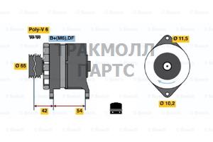 ГЕНЕРАТОР 14V 90 A BOSCH - 0120450025