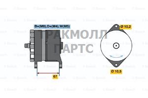 ГЕНЕРАТОР 28V  75A BOSCH - 0120468065