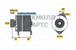 ГЕНЕРАТОР  28V 80A - 0120468162