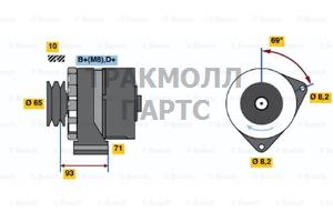 ГЕНЕРАТОР 14V 80 A - 0120469993