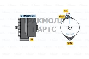 ГЕНЕРАТОР 14 V 70 A BOSCH - 0120488192