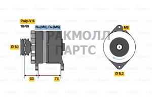 ГЕНЕРАТОР  14V 70A BOSCH - 0120488201