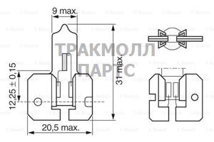 ЛАМПА H2 12V 55W PURE LIGHT CB - 1987302022