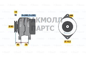 ГЕНЕРАТОР  14V 70A - 0123310051