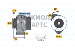 ГЕНЕРАТОР  14V 90A - 0123325008