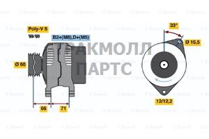 ГЕНЕРАТОР  14V 105A - 0124415037