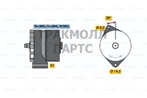 ГЕНЕРАТОР 28V 55 A BOSCH - 0120469798