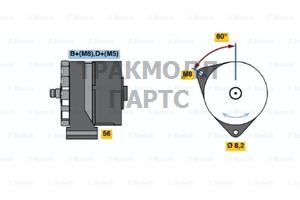 ГЕНЕРАТОР  14V 90 A BOSCH - 0120469862