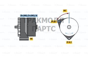 ГЕНЕРАТОР 14V  55А BOSCH - 0120488209