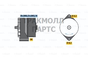 ГЕНЕРАТОР 14V 55A BOSCH - 0120488290