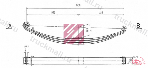 Рессора Volvo о.н. 257433 M1024800 ER257433 MARSHALL - M1024800