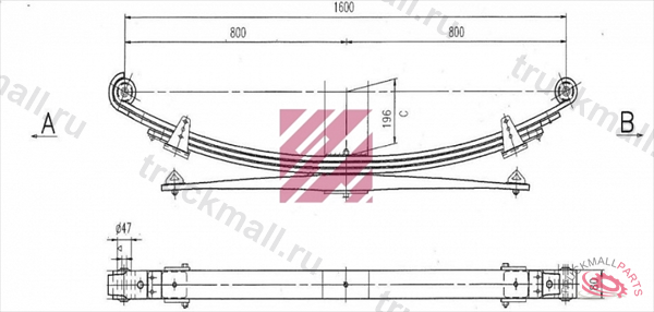 Рессора MAN о.н. 81434026533 M1038600 ER81434026533 MARSHALL - M1038600