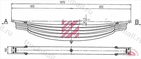 Рессора Mercedes о.н. 9483201405 M1077000 MARSHALL - M1077000