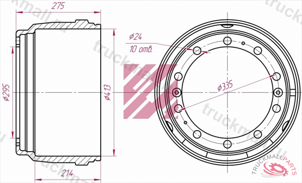 Барабан тормозной - M1900001