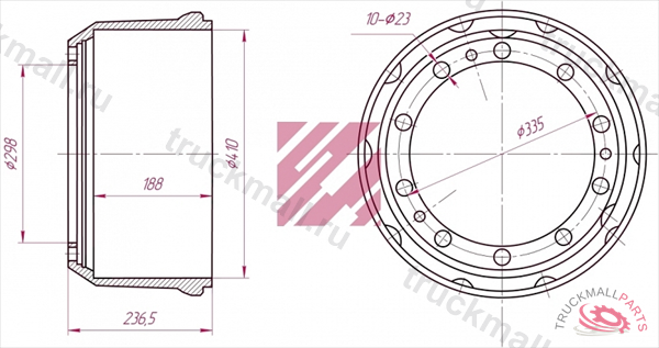 Барабан тормозной - M1900068
