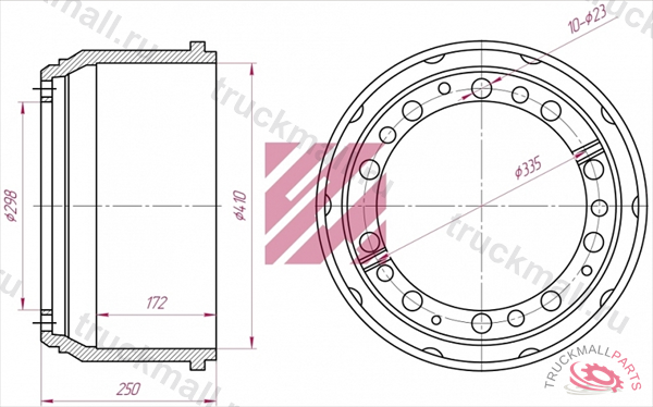 Барабан тормозной MAN о.н.81501100213 M1900096 - M1900096