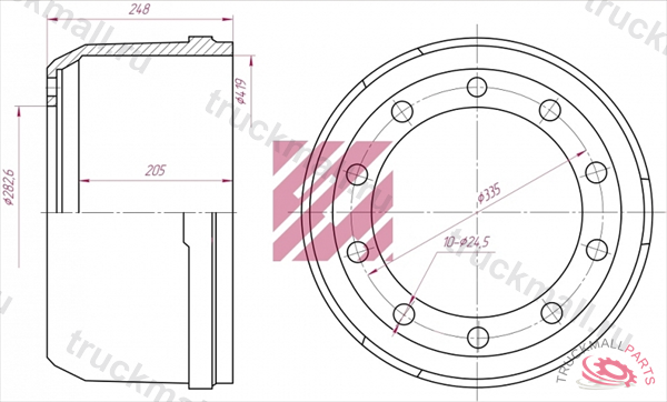 Барабан тормозной - M1900109