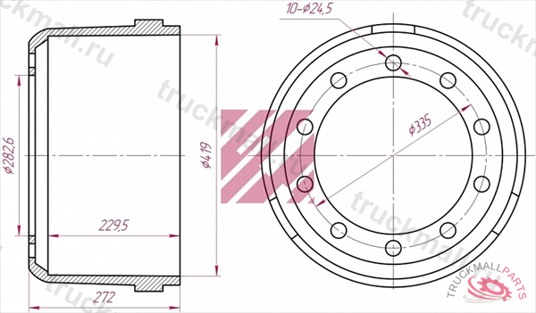 Барабан тормозной - M1900110