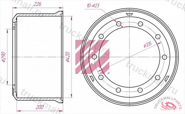 Барабан тормозной - M1900164