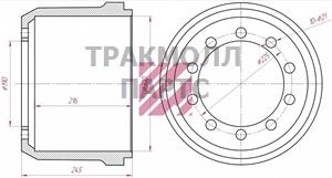 Барабан тормозной BPW о.н.0310546030 M1900180 - M1900180