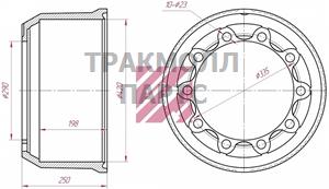 Барабан тормозной BPW о.н.0310967210 M1900189 - M1900189