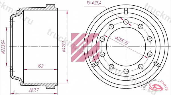 Барабан тормозной - M1900194