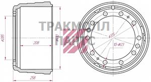 Барабан тормозной Iveco о.н.7172079 M1900207 - M1900207