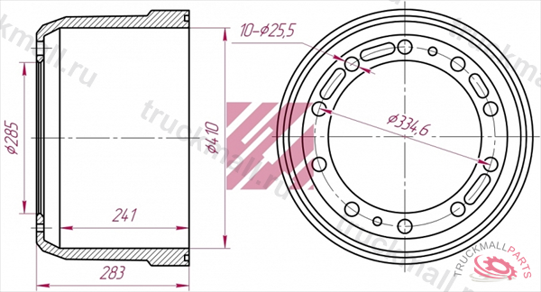 Барабан тормозной SISU о.н.1463117200 M1900225 - M1900225