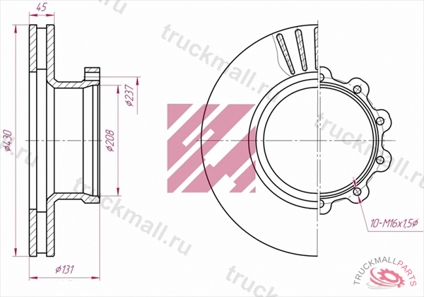 ДИСК ТОРМОЗНОЙ СКАНИЯ 4 СЕРИИ ДИАМЕТР 430 - M2000001