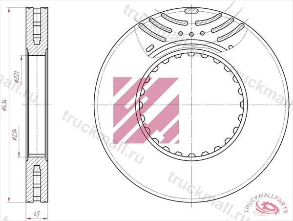 ДИСК ТОРМОЗНОЙ VOLVO О.Н.85103803 ВЕНТИЛИРУЕМЫЙ M2000003 - M2000003