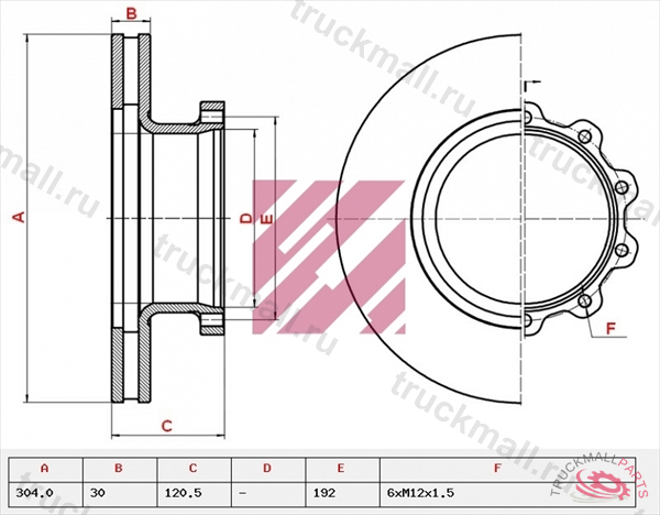 Диск тормозной Mercedes о.н.6684230412 M2000027 - M2000027