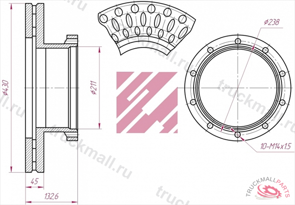 ДИСК ТОРМОЗНОЙ ПЕРЕДНИЙ - M2000029