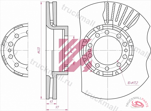 ДИСК ТОРМОЗНОЙ 43445 - M2000056