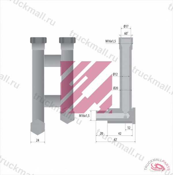 Штуцер пневмосистемы - M2710008